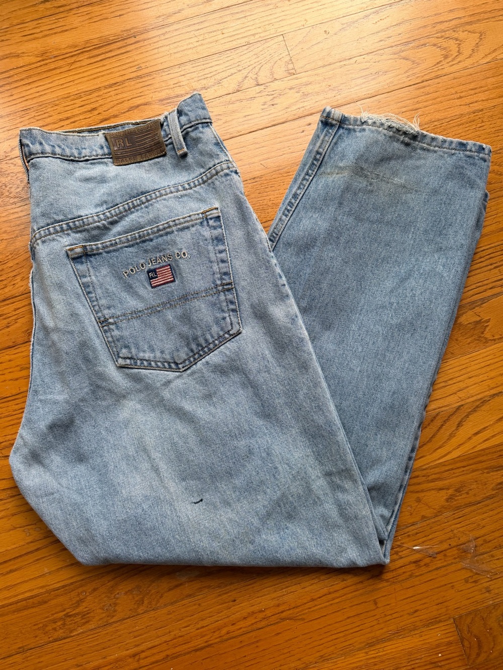 Polo Ralph Lauren Vintage Distressed American Flag Denim Jeans